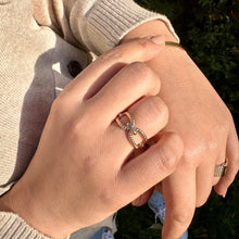 Bague plaqué or maillons torsadés