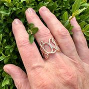 Bague fil enlacé plaqué or