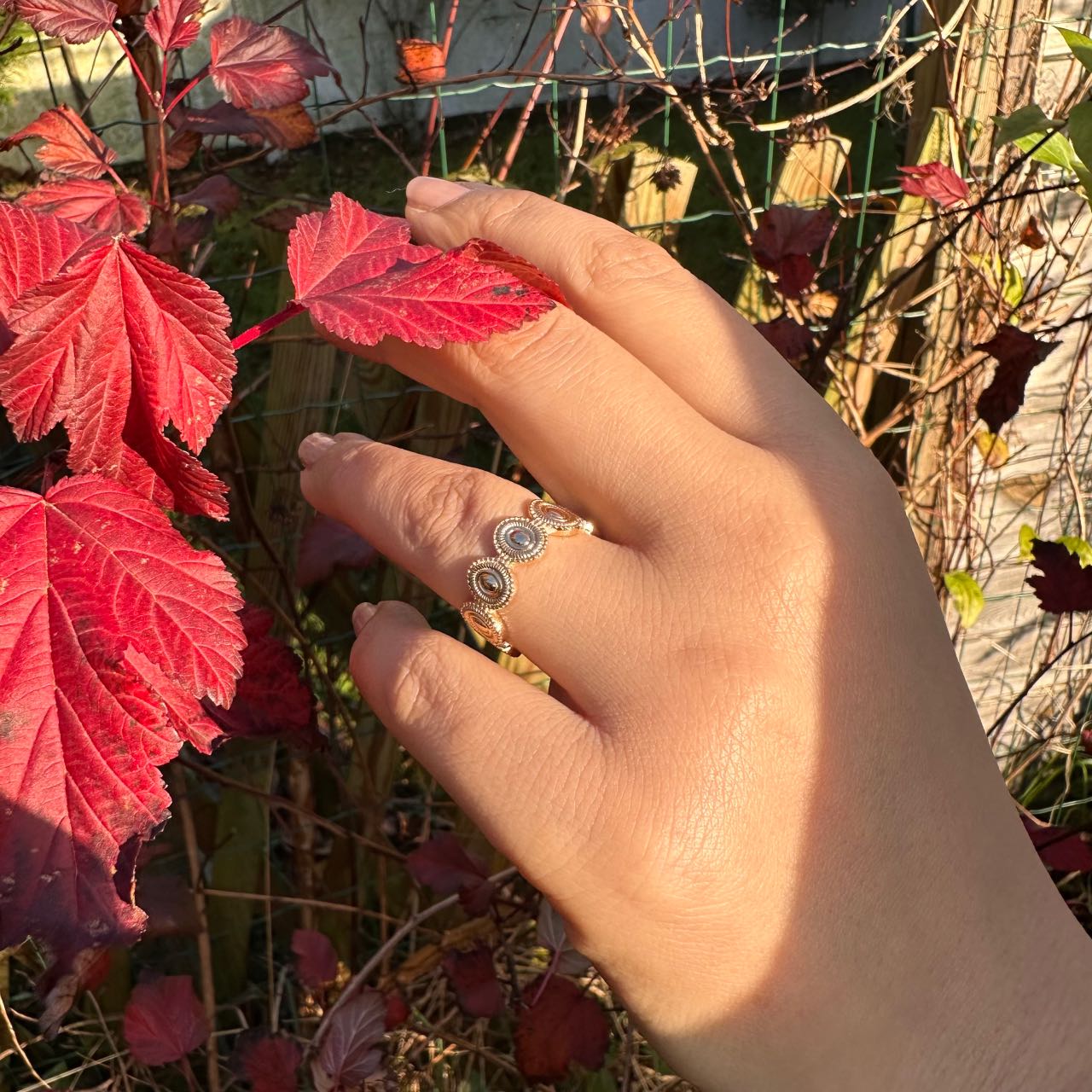 Bague anneau plaqué or Nell