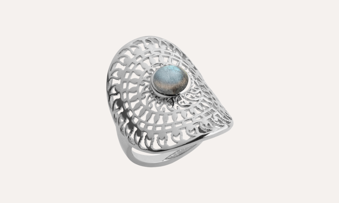 Bague argent labradorite