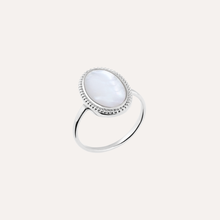 Bague argent nacre ovale