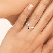 Bague en V argent rhodié 925