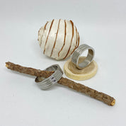 Bague homme acier lignée