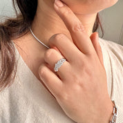 Bague multi zirconium argent