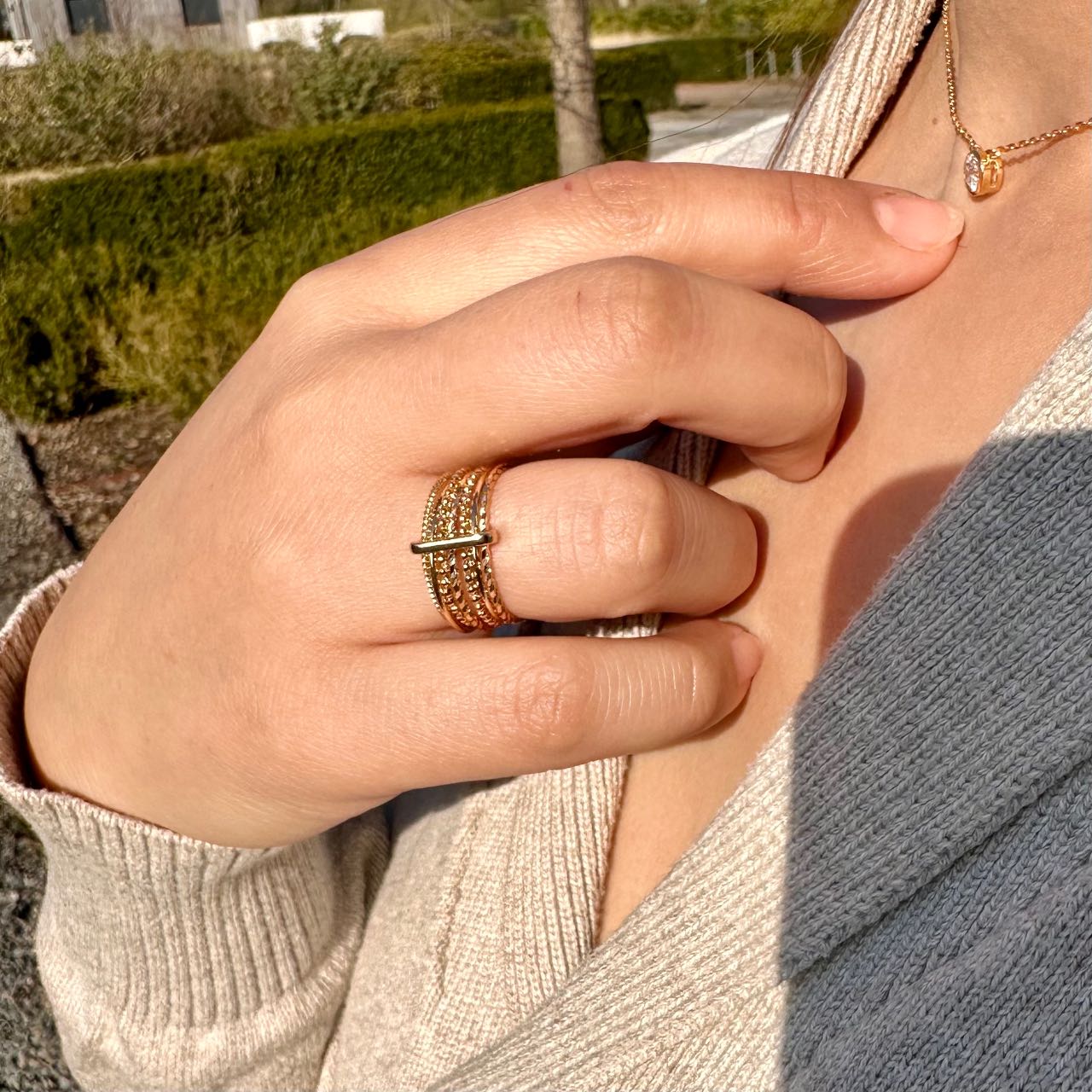 Bague semainier plaqué or 18k Arielle