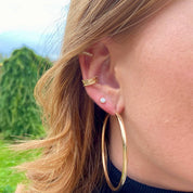 ear cuff plaqué or motif feuillage