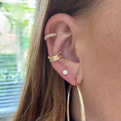 Bague oreille feuillage plaqué or Laurier