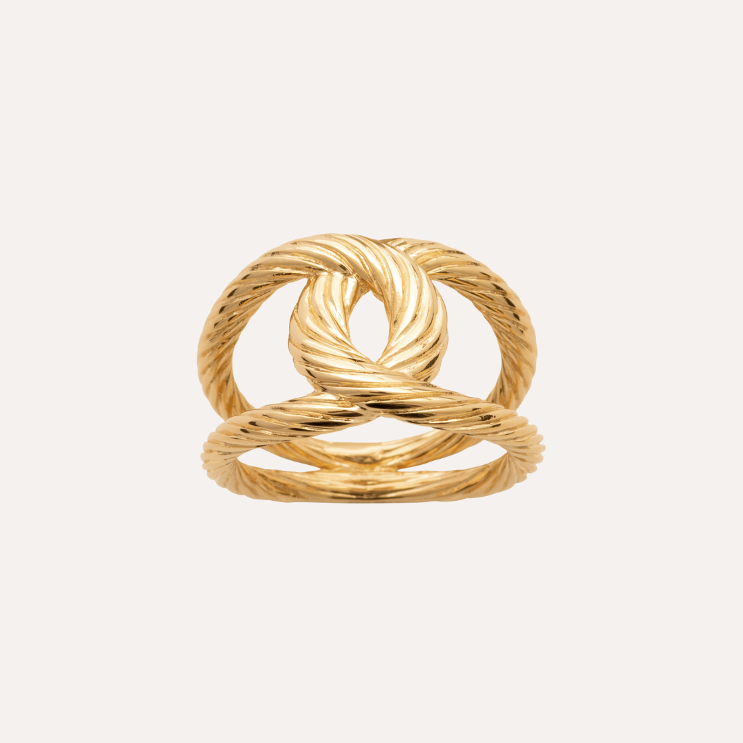 Bague anneaux entrelacés plaqué or