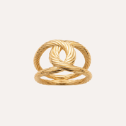 Bague anneaux entrelacés plaqué or
