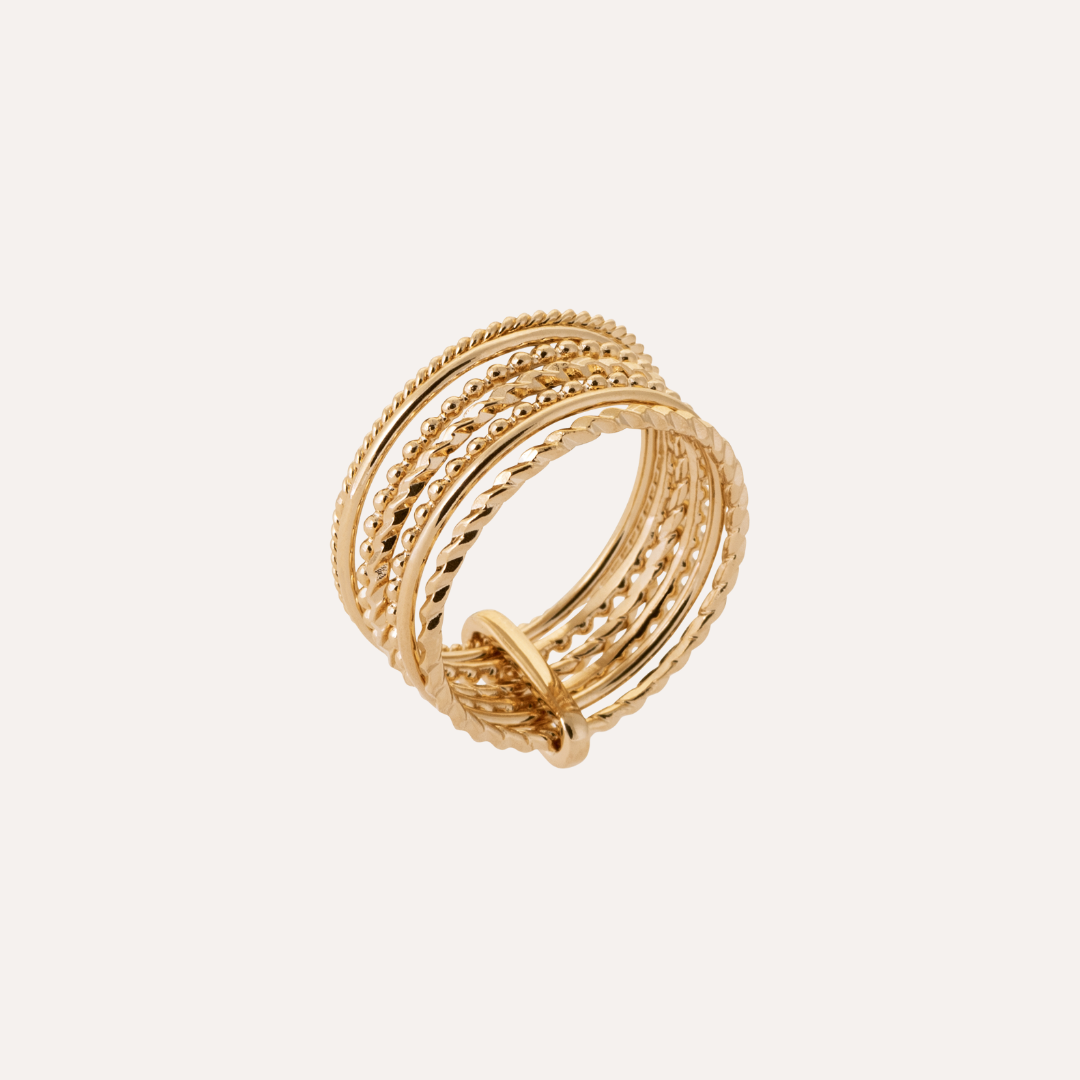 Bague semainier plaqué or