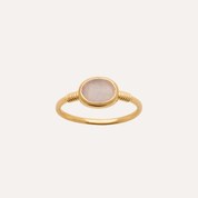 Bague plaqué or quartz rose