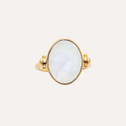 Bague plaqué or réversible nacre