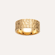 Bague large anneau plaqué or