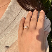 Bague plaqué or quartz rose