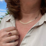 Bague plaqué or rhodonite Alix