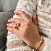 Bague plaqué or Indira zirconium