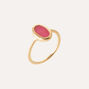 Bague plaqué or rhodonite Alix