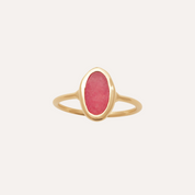 Bague plaqué or rhodonite Alix