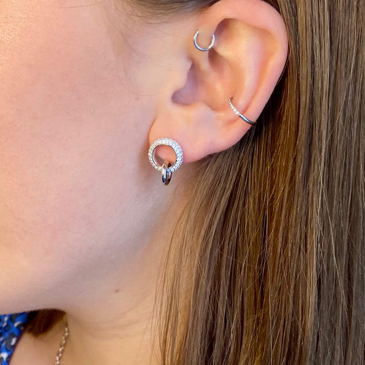 boucle d'oreille argent rhodié