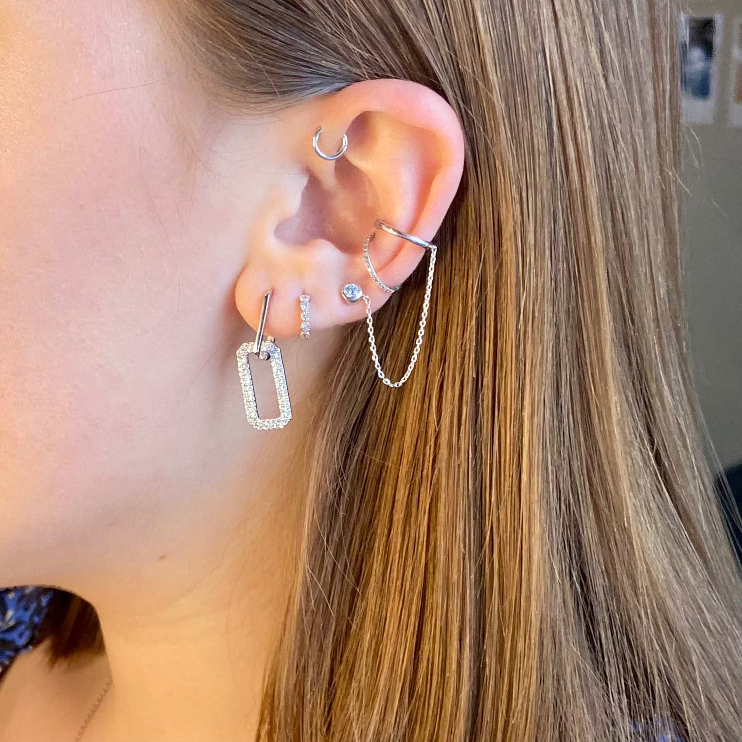 Bague d'oreille argent tendance