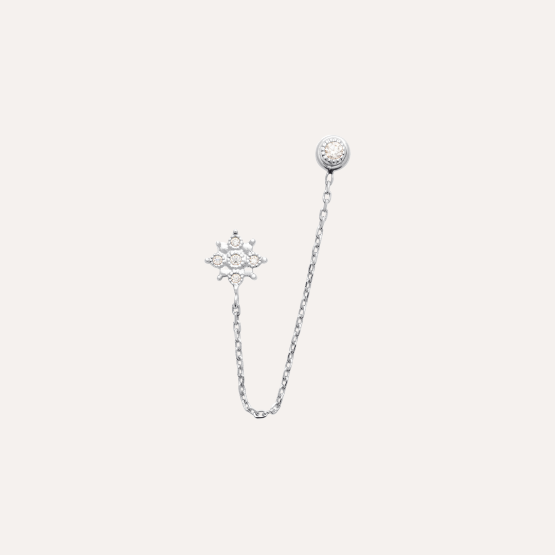 Boucle d'oreille double argent