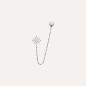 Boucle d'oreille double argent