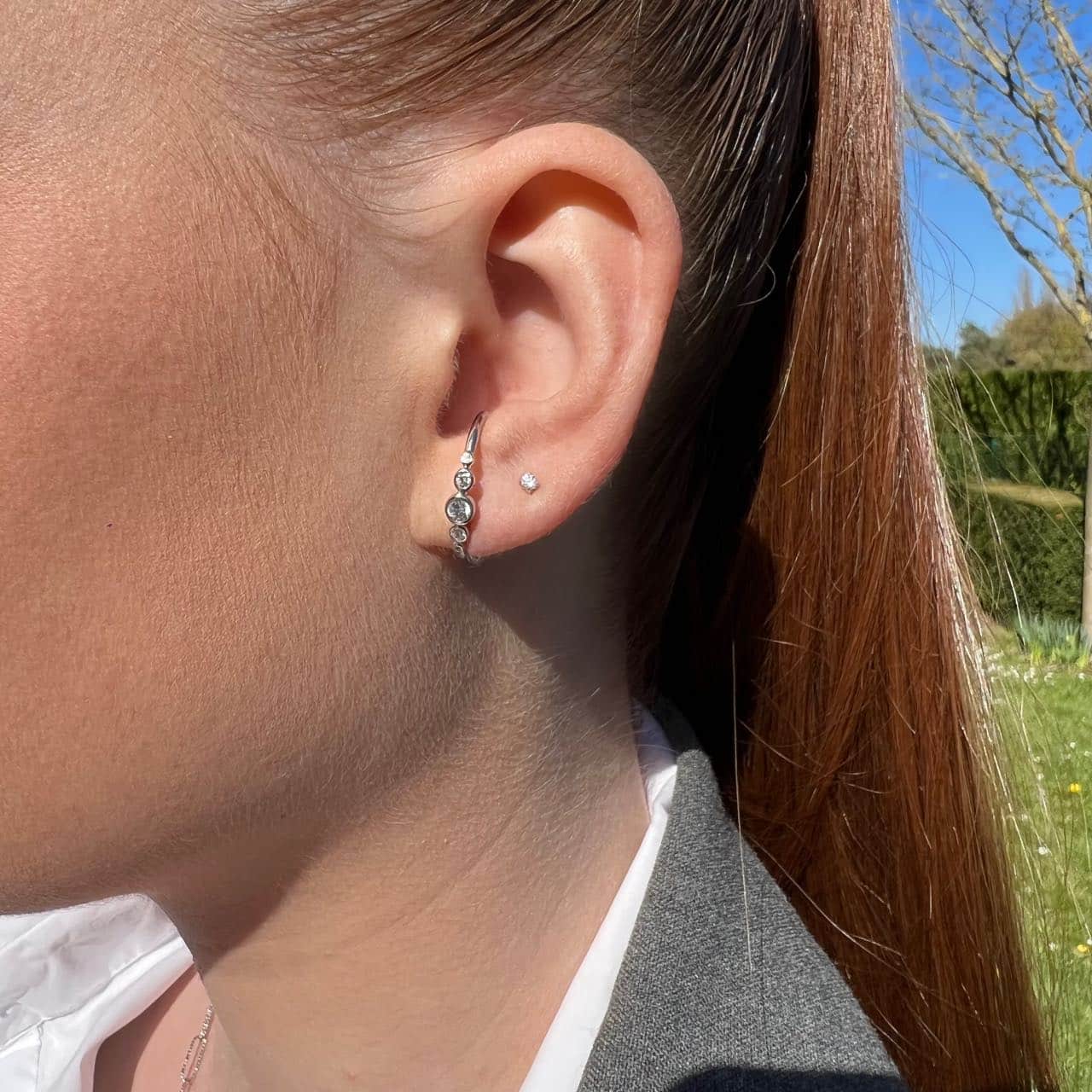 Bague d'oreille à l'unité en argent