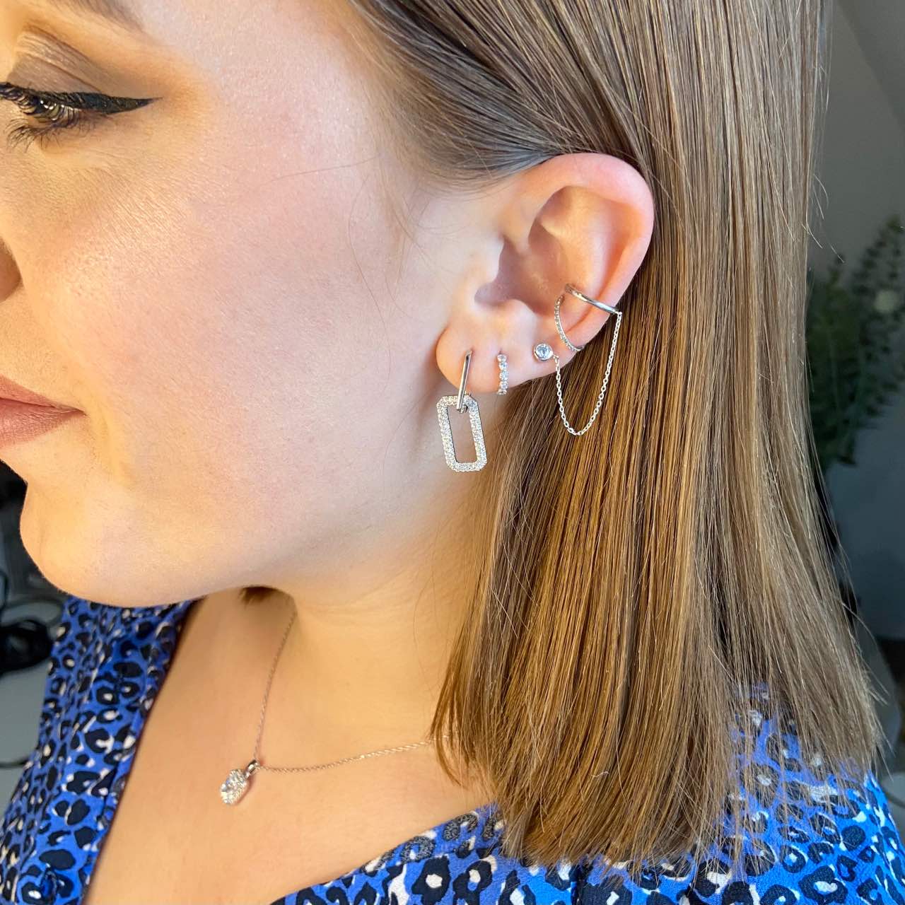 Boucles d'oreilles argent rectangulaires