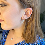 Boucles d'oreilles argent rectangulaires