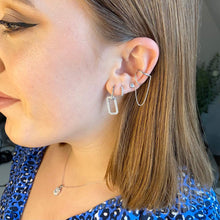 Boucles d'oreilles argent rectangulaires