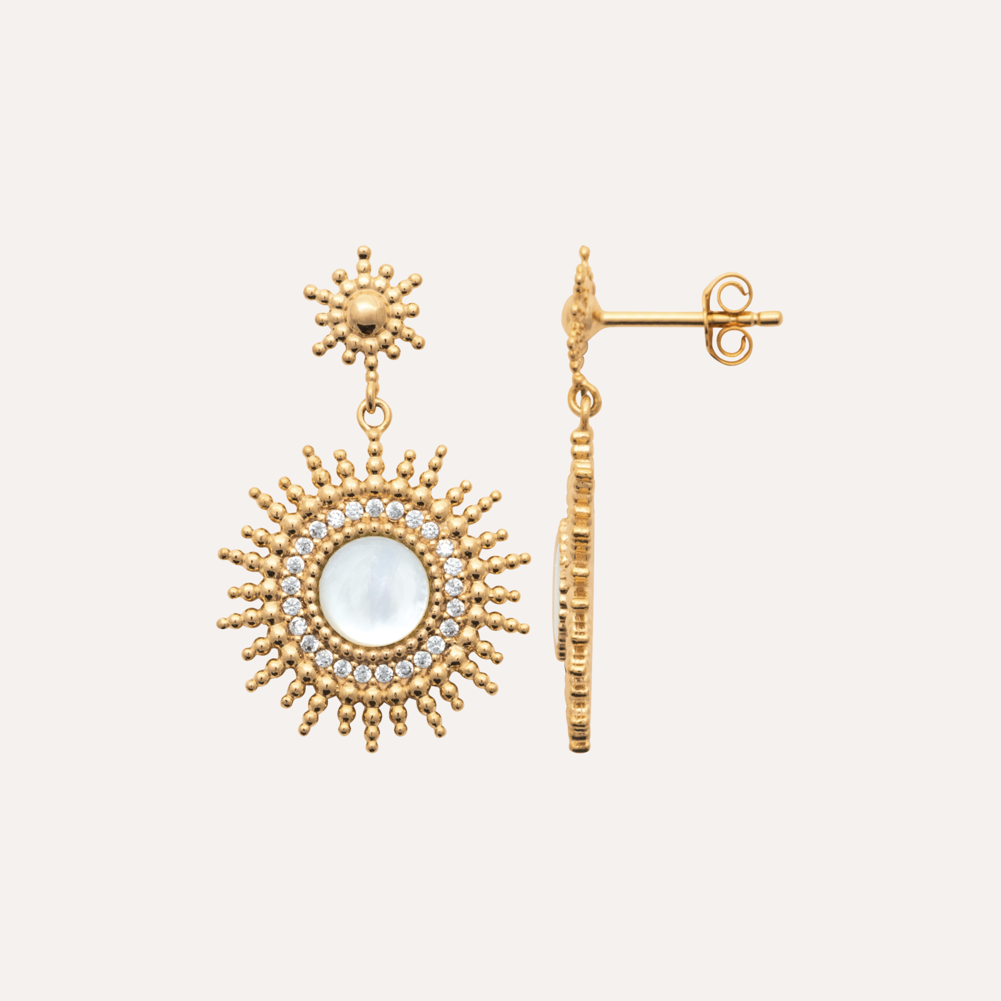 Boucles d'oreilles pendantes plaqué or