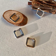 créoles plaqué or carré et argent