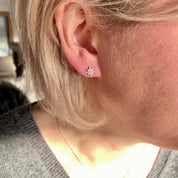 Boucles puces étoiles argent zirconium