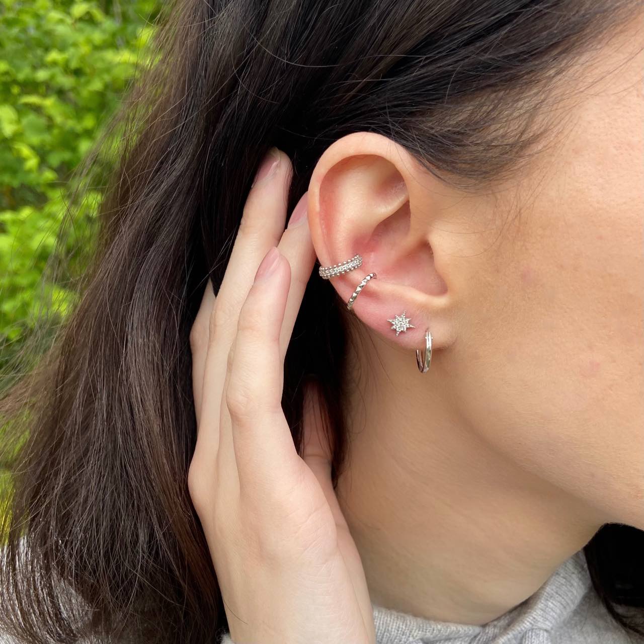 Boucles d'oreilles forme étoiles avec oxydes de zirconium