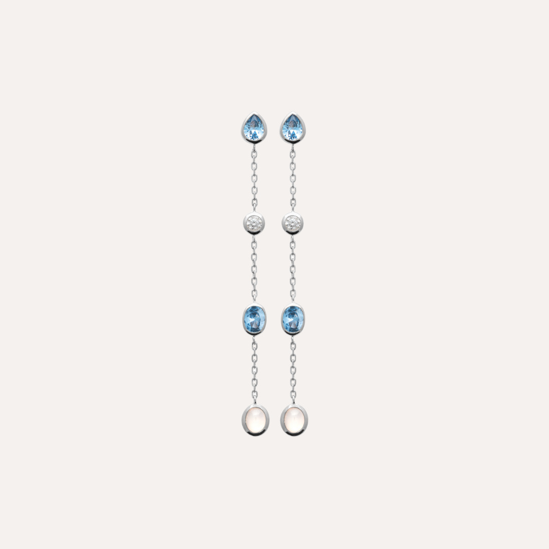 Boucles d'oreilles argent nacre