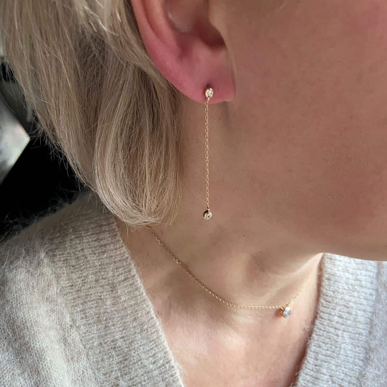 boucles d'oreilles pendantes plaqué or