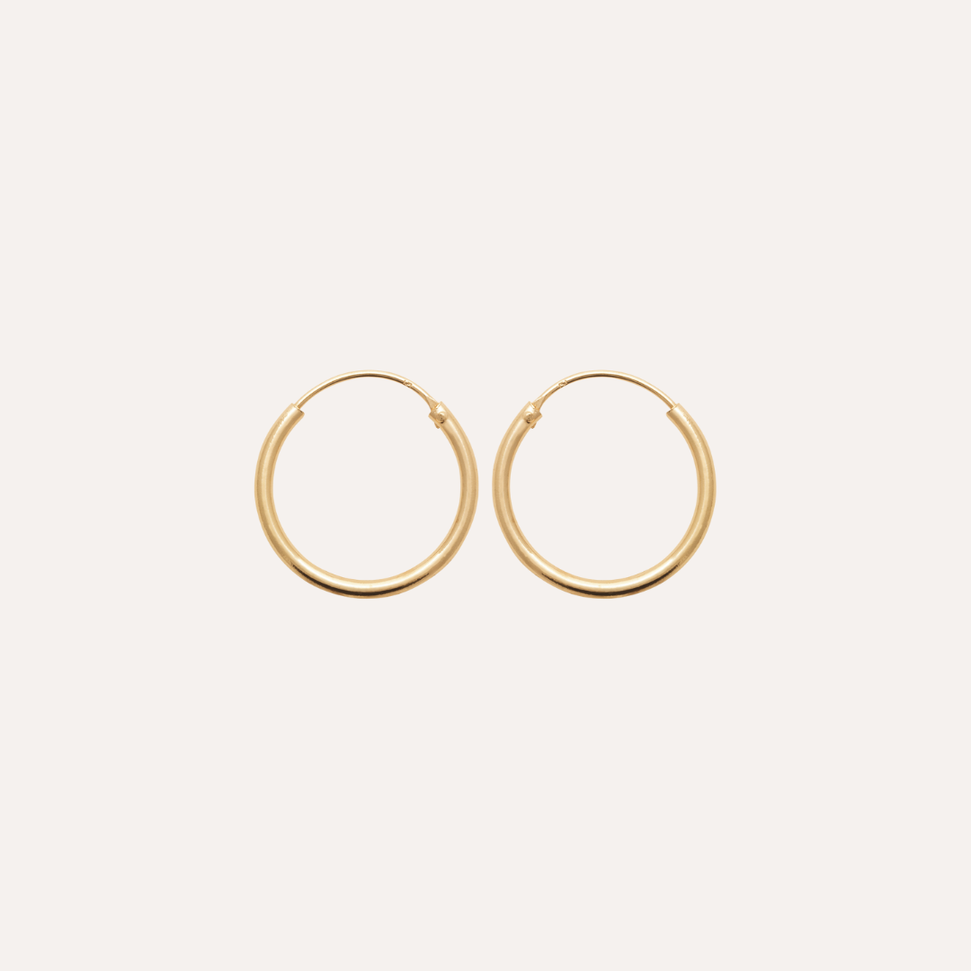 Créoles fines plaqué or 20 mm