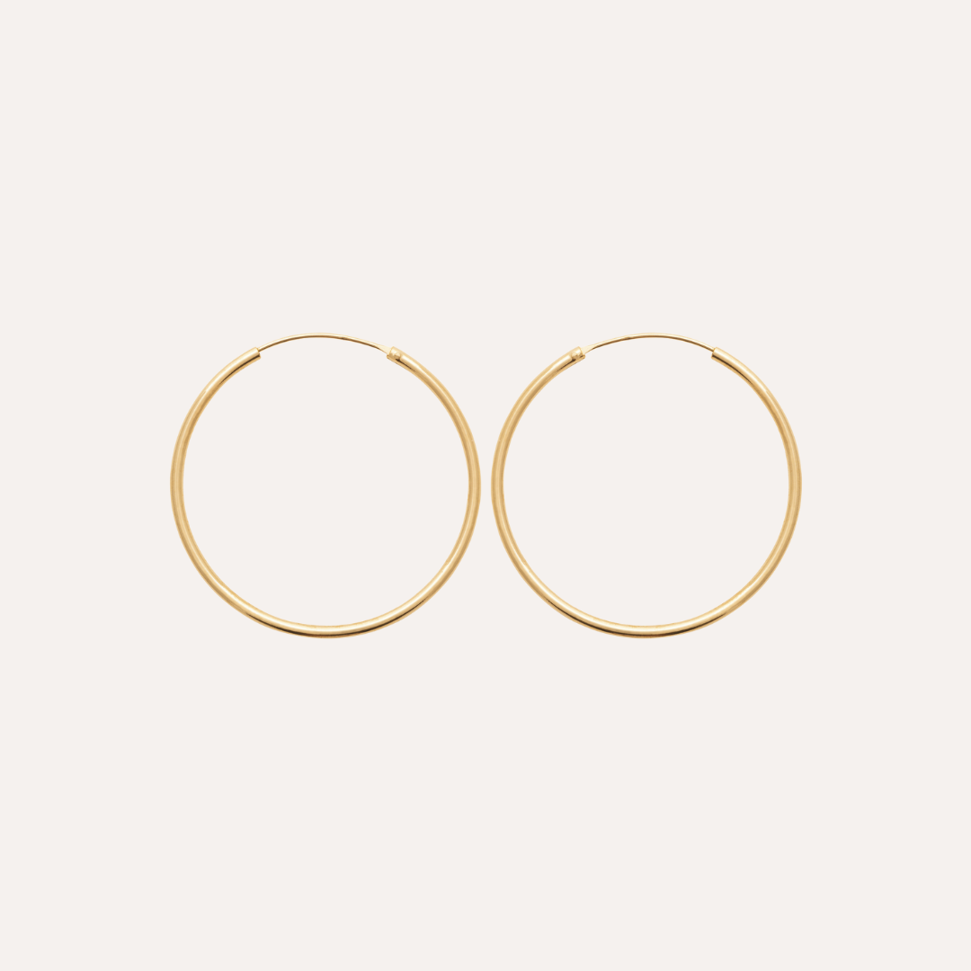 Créoles fines plaqué or 40 mm