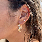 Boucles d'oreilles créoles chaîne plaqué or