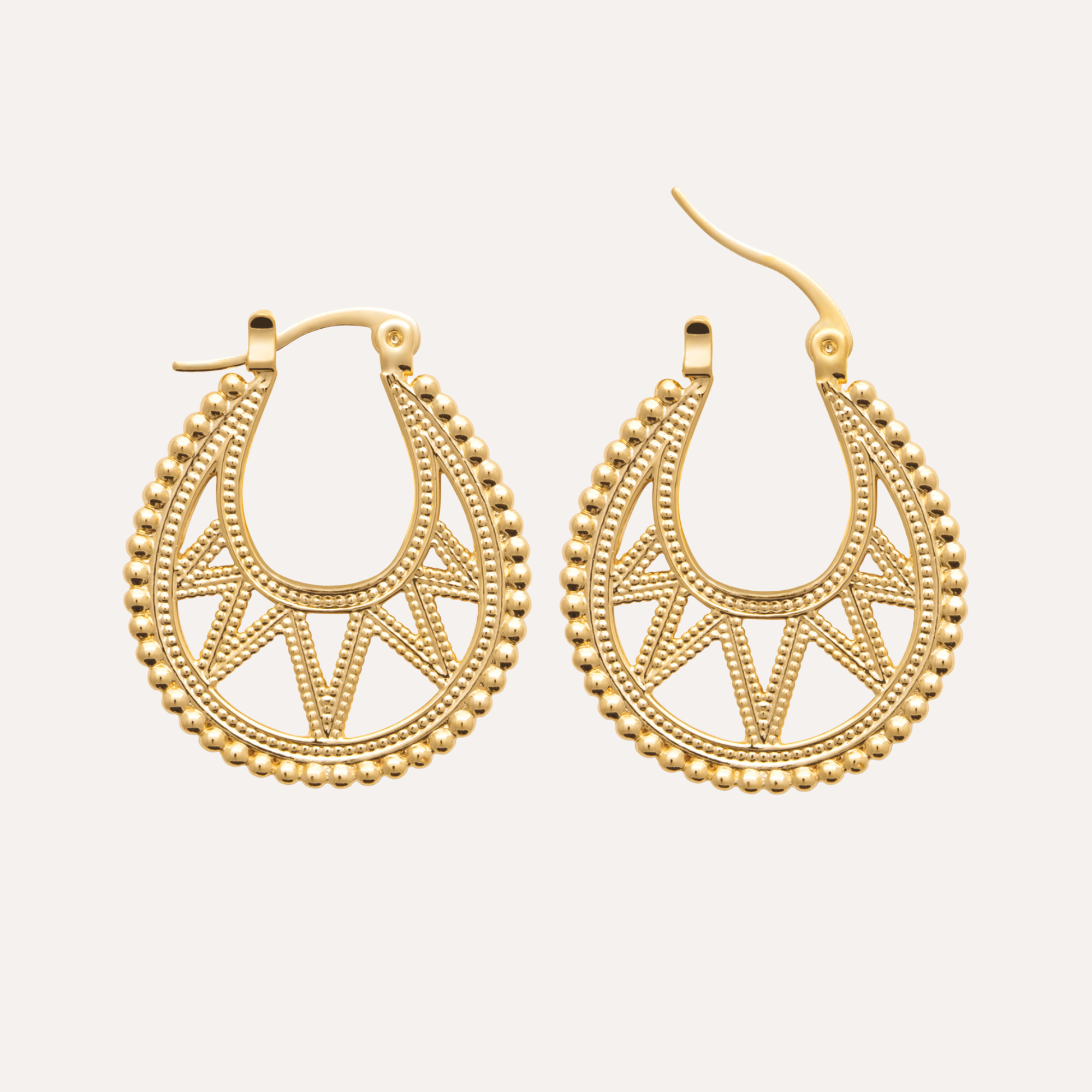 Créoles plaqué or arabesque