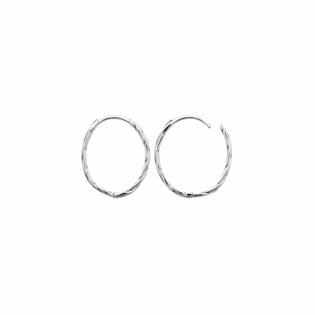 Boucles d'oreilles en argent rhodié créoles larges