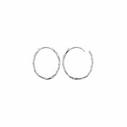 Boucles d'oreilles en argent rhodié créoles larges