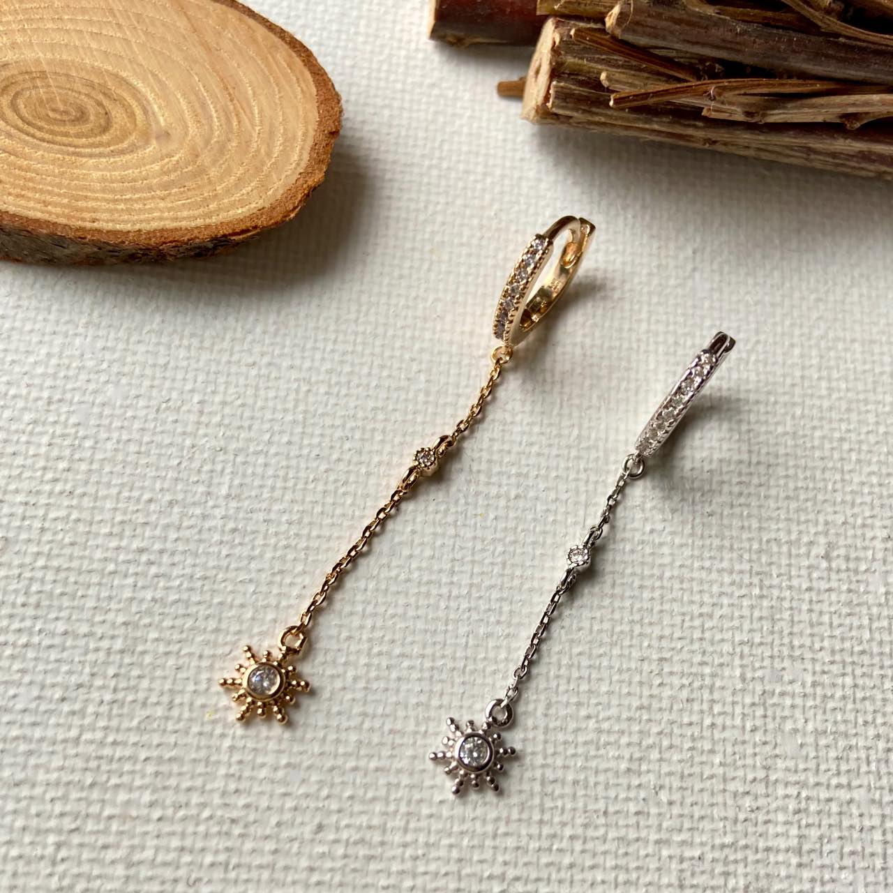 petites créoles pendantes étoile