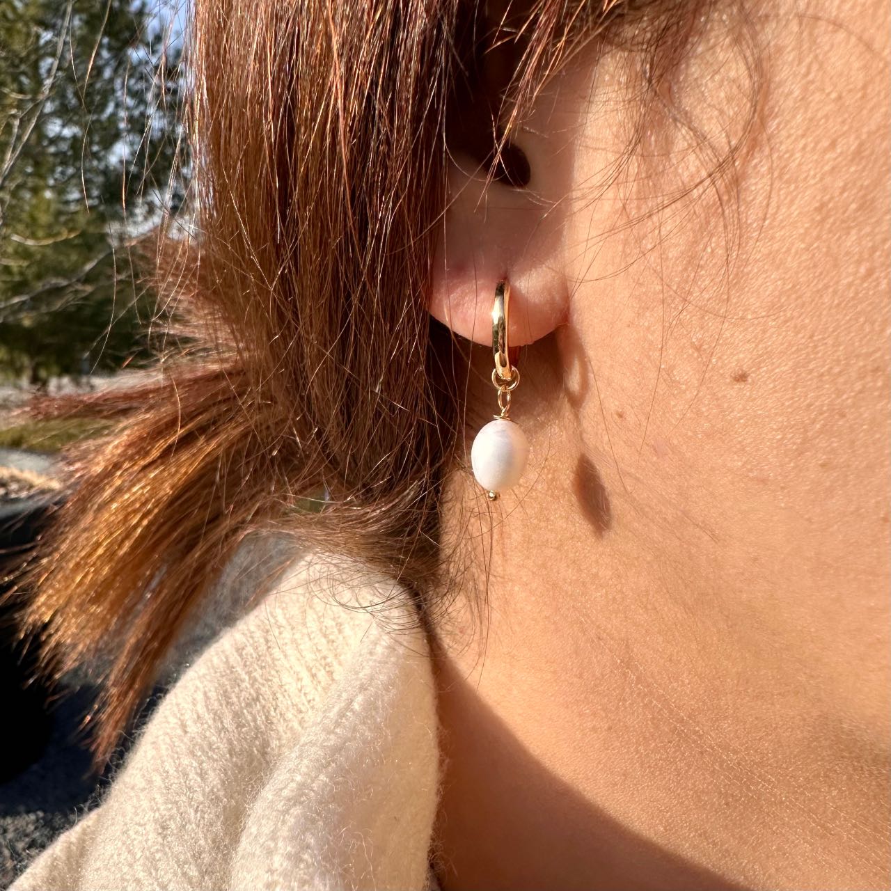 petites créoles plaqué or perle