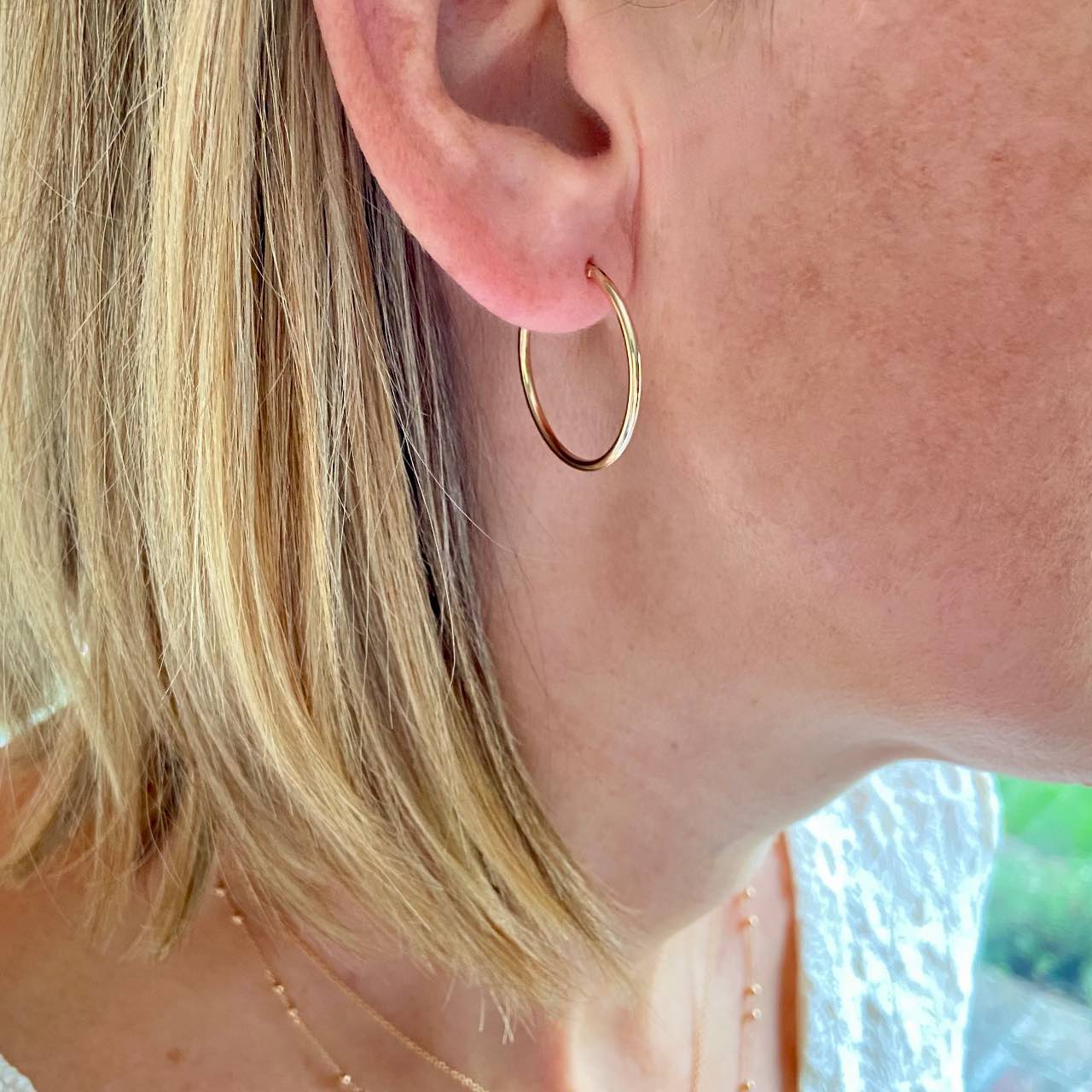 Créoles fines en plaqué or diam 30 mm