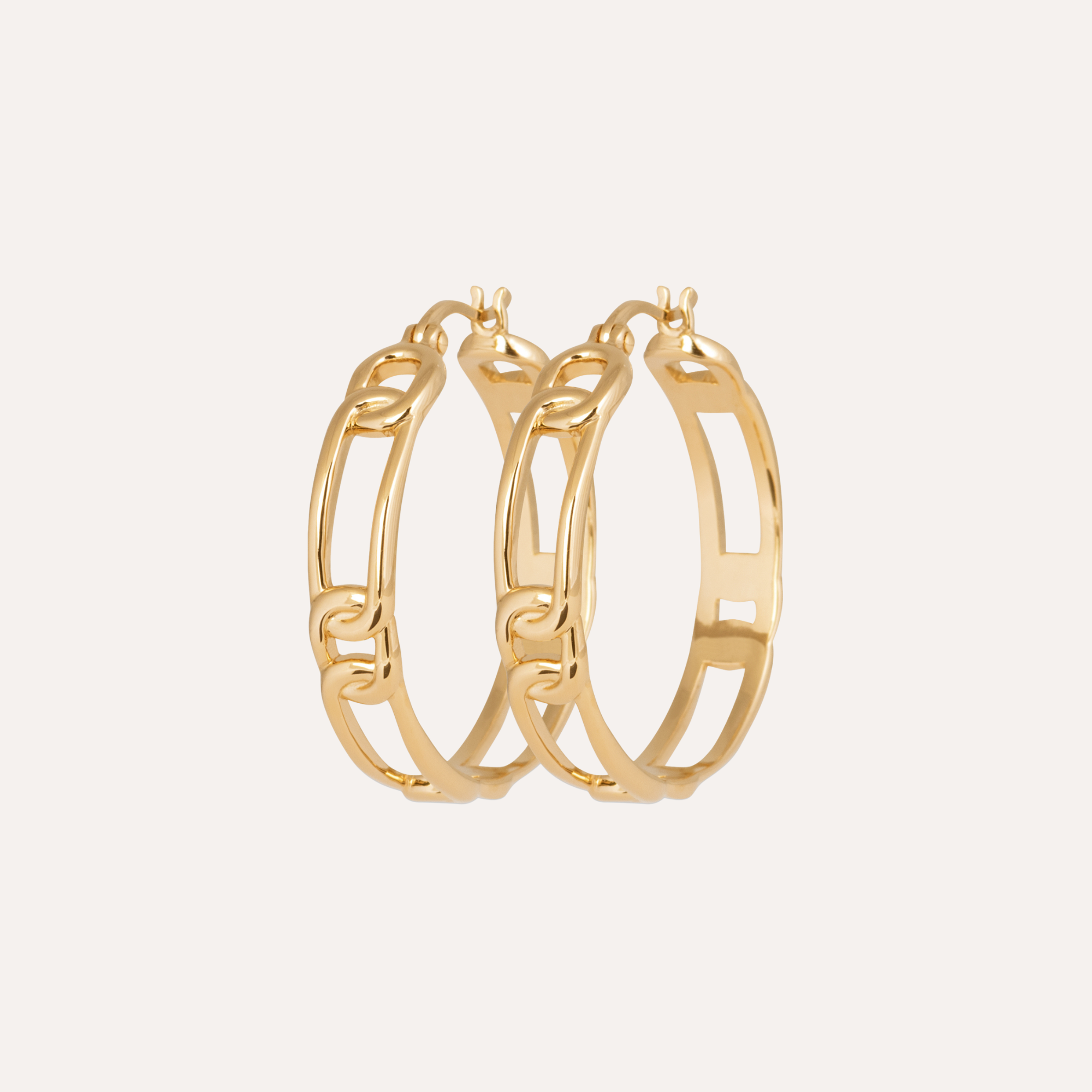 Créoles plaqué or chaine