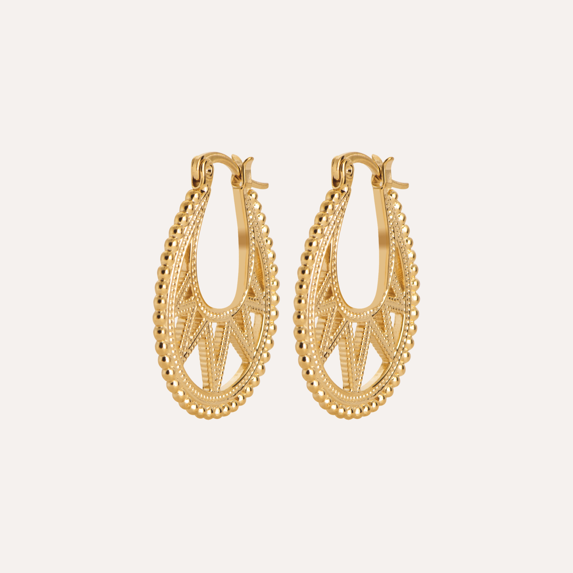 Créoles plaqué or arabesque