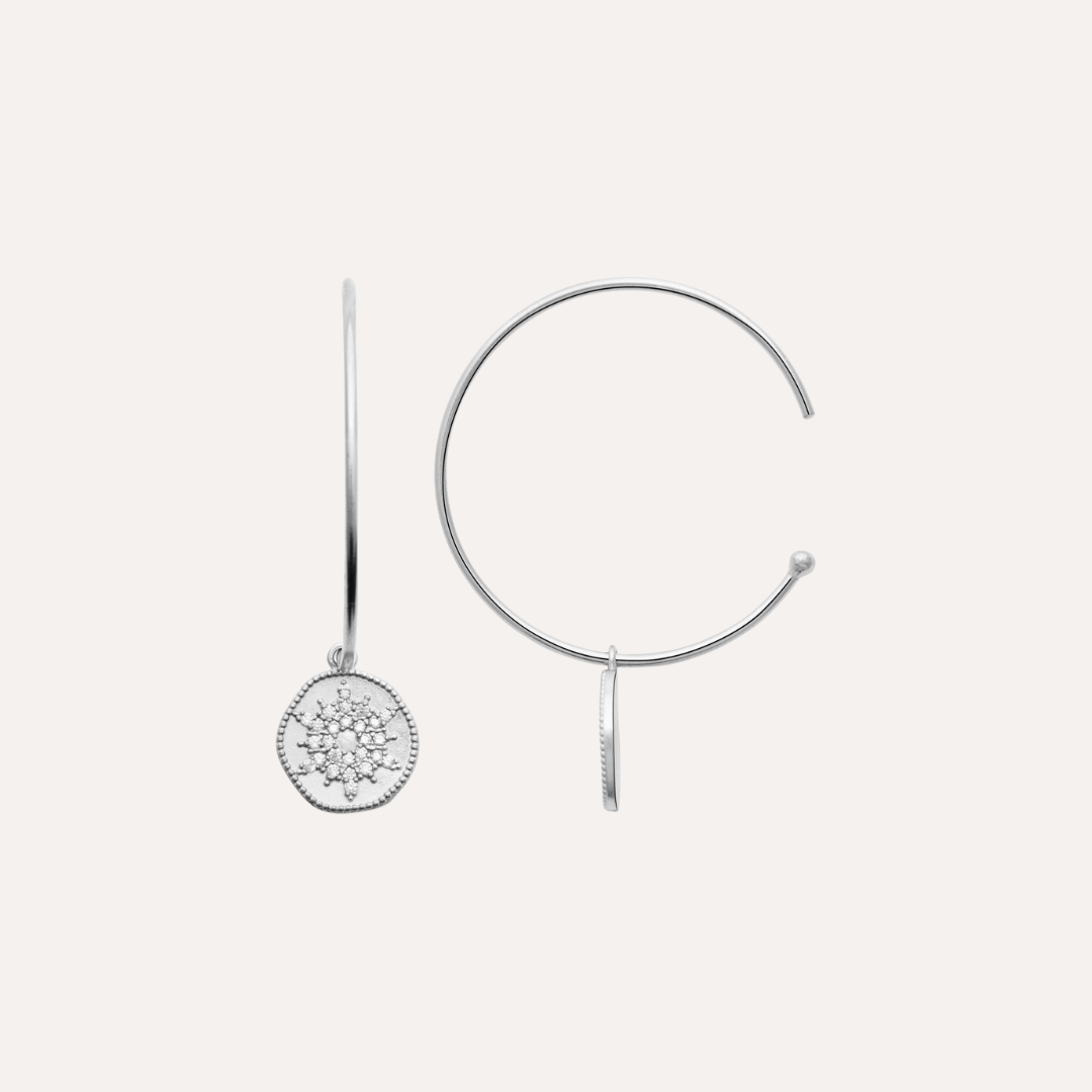 Créoles argent soleil