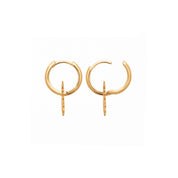 Boucles d'oreilles créoles plaqué or petit soleil