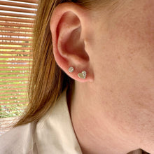 Boucles puces coeur zircon argent